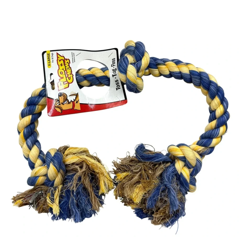 Flossy Chews X-Large Dog Rope Toy Knot Tug Toss Floss Chew Dental Health